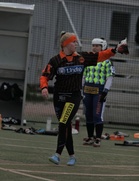 Lukkari Riia Virto sekoitti vastustajan pelin korkeilla tolpillaan.