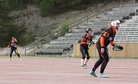 Ulkokentän 2-raja sumpussa Emilia, Mari ja Riikka muodostivat läpipääsemättömän esteen Tahkolle.